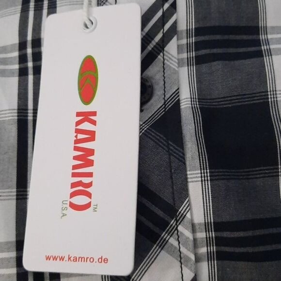 Kamro Streetwear Short Sleeve Double Breasted Pocket Button Up Shirt Size 5XL - Picture 7 of 8